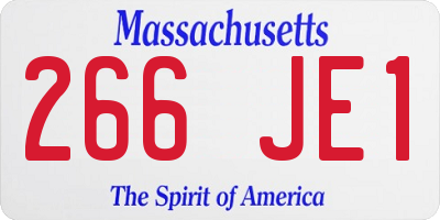 MA license plate 266JE1