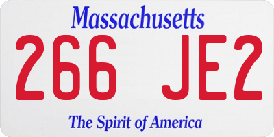 MA license plate 266JE2