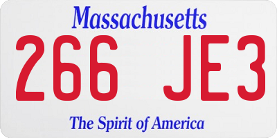 MA license plate 266JE3