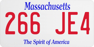 MA license plate 266JE4