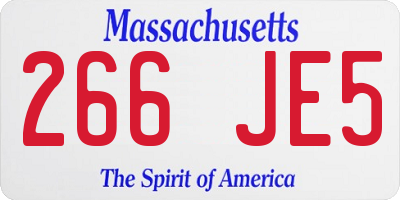 MA license plate 266JE5