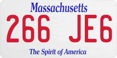 MA license plate 266JE6