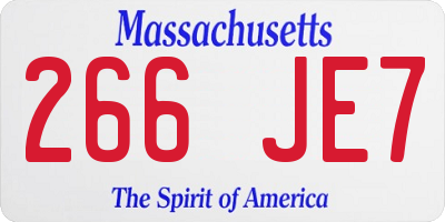 MA license plate 266JE7