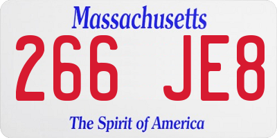 MA license plate 266JE8