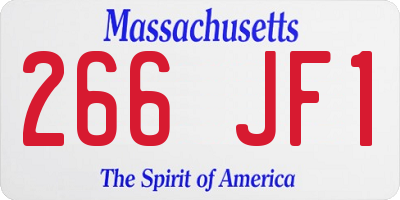 MA license plate 266JF1
