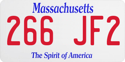 MA license plate 266JF2
