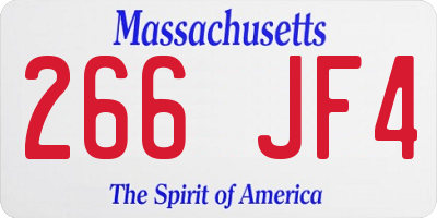 MA license plate 266JF4
