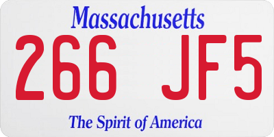 MA license plate 266JF5