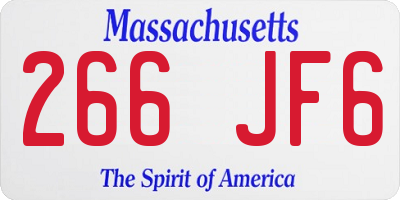 MA license plate 266JF6
