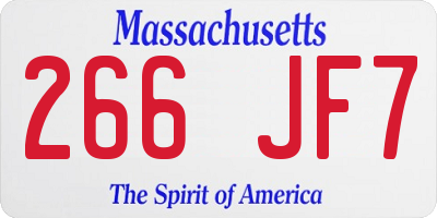 MA license plate 266JF7