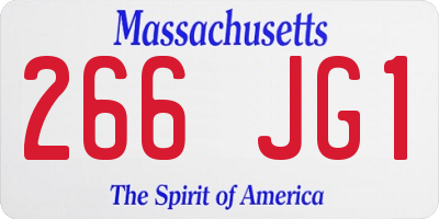 MA license plate 266JG1