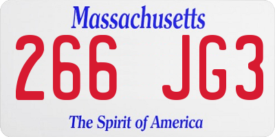 MA license plate 266JG3
