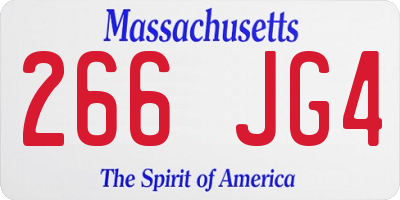 MA license plate 266JG4