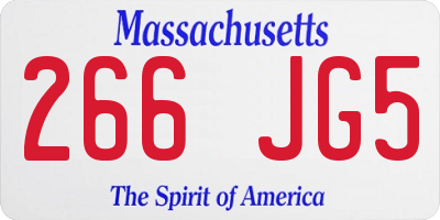 MA license plate 266JG5