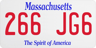 MA license plate 266JG6