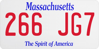 MA license plate 266JG7