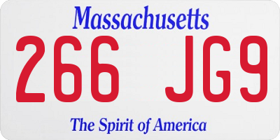 MA license plate 266JG9
