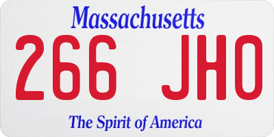 MA license plate 266JH0