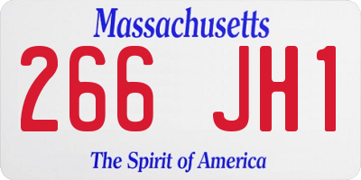 MA license plate 266JH1