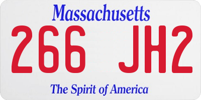 MA license plate 266JH2
