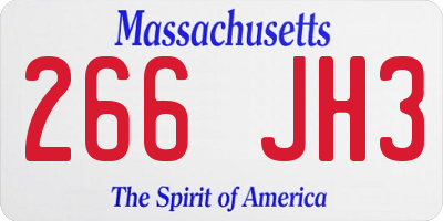 MA license plate 266JH3