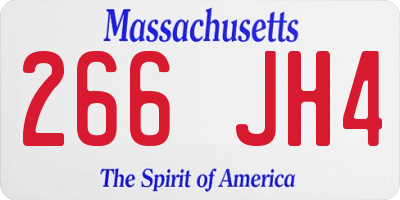 MA license plate 266JH4