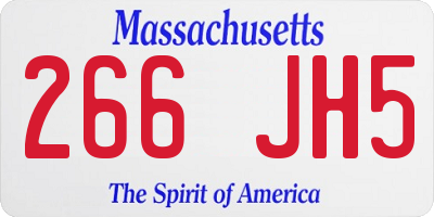 MA license plate 266JH5