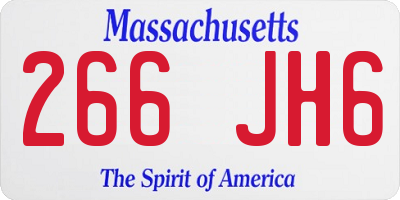 MA license plate 266JH6