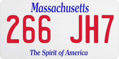 MA license plate 266JH7