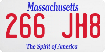 MA license plate 266JH8