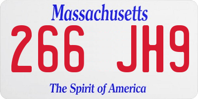 MA license plate 266JH9