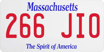 MA license plate 266JI0