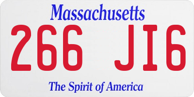 MA license plate 266JI6
