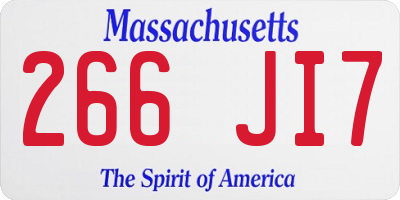 MA license plate 266JI7