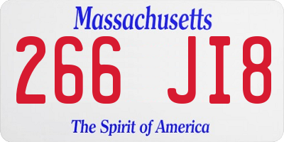 MA license plate 266JI8