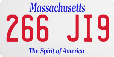 MA license plate 266JI9