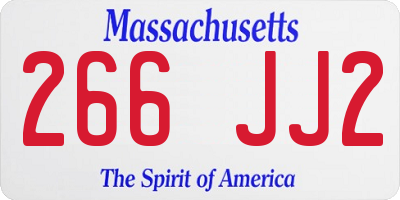 MA license plate 266JJ2