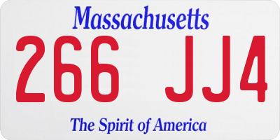 MA license plate 266JJ4