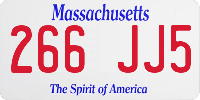 MA license plate 266JJ5