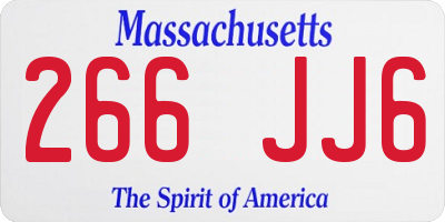 MA license plate 266JJ6