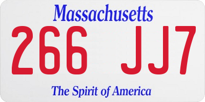 MA license plate 266JJ7
