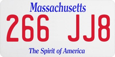MA license plate 266JJ8