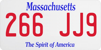 MA license plate 266JJ9