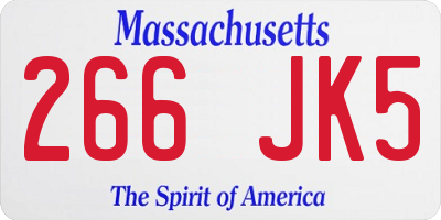 MA license plate 266JK5