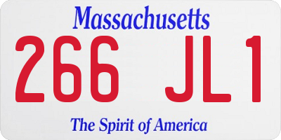 MA license plate 266JL1