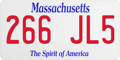 MA license plate 266JL5