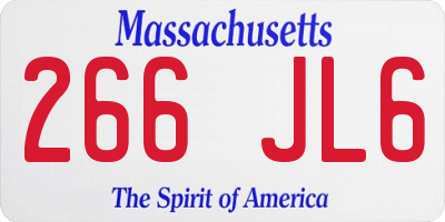 MA license plate 266JL6