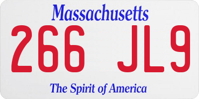 MA license plate 266JL9