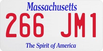 MA license plate 266JM1