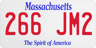 MA license plate 266JM2